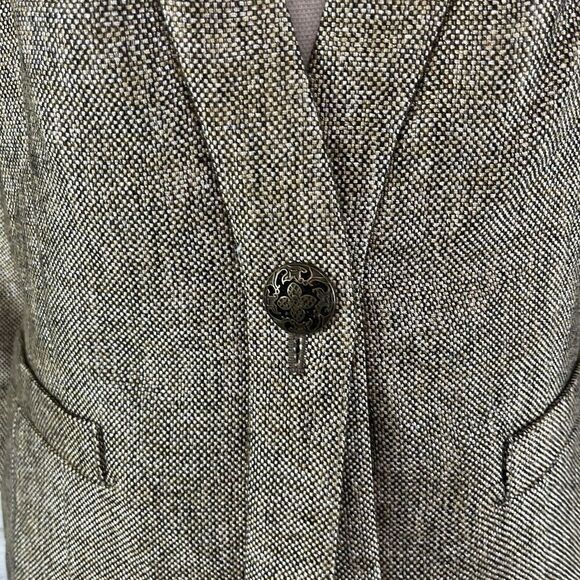 Coldwater Creek Blazer Jacket size 10 Brown Gold Tweed Career Professional - Picture 10 of 14